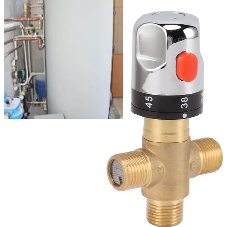 Mitigeur thermostatique en laiton, robinet thermostatique de salle de bain, mitigeur thermostatique, vanne thermostatique décorative, vanne thermostatique de canalisation (1/5)