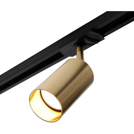 Litecraft Mitchell Track Light Low Profile GU10 Adjustable Spotlight Head - Satin Brass (1/5)