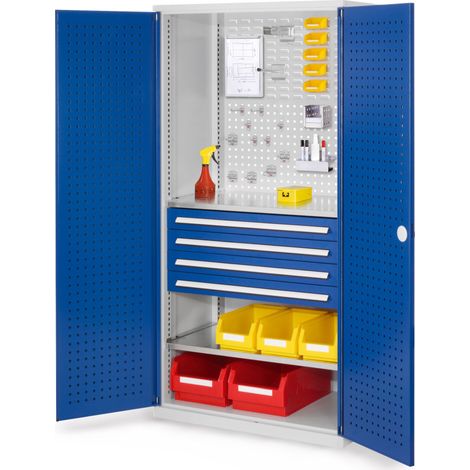 Kappes ®RasterPlan Schubladenschränke 1950x1000x600mm Lochplattentüren Modell 13 enzianblau
