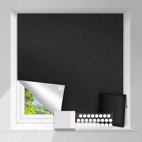 Protection Solaire Tissu d'occultation 150 X 300 cm Store d'occultation pour Occultation à 100% avec 30 Bandes adhésives (1/5)