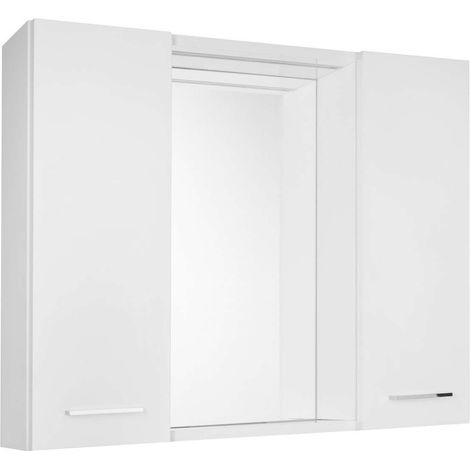 Aqualine Zoja - Spiegelschrank mit LED-Beleuchtung, 70x60x14 cm, 2 Türen, weiß 45025S (1/5)