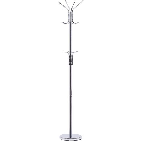 Coat Stand Silver Steel Freestanding Jacket Rack Glamour Industrial Hallway CLAXTON (1/5)
