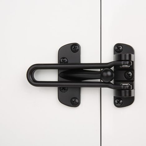 Home Door Security Lock, Swing Bar, Anti-Theft Lock for Front and Interior Door (Black) (1/5)