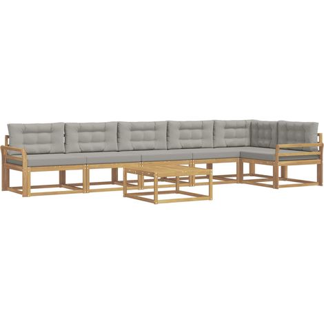 Outdoor Sofa Set 7 pcs White and Light Grey 79 x 79 x 37 cm vidaXL (1/5)