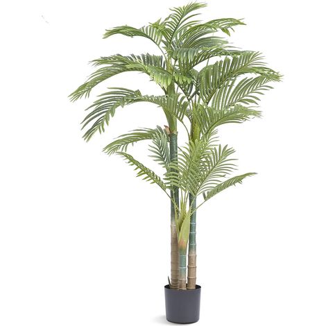Arbre Artificiel 1981 mm Plante Artificielle PE Palmier à Canne d'Or Faux Arbre Vert avec Pot 203x175 mm Fausse Plante de Décoration pour Maison Bureau Centres Commerciaux Intérieur Extérieur (1/5)