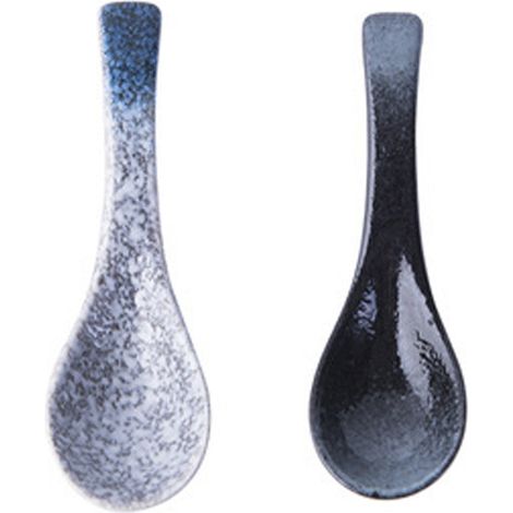 Pieces Ceramic Soup Spoons Set Retro Ramen Bowl Soup Spoon Suitable for Soup, Gravy, Cake, Oatmeal, Dumplings