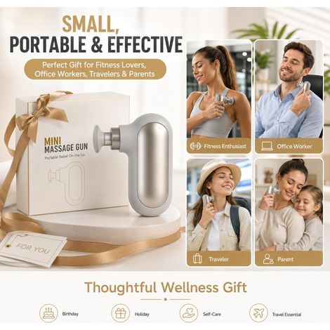 FLITI Mini Portable Cordless Massage Gun with Quiet Motor and Lightweight (1/5)