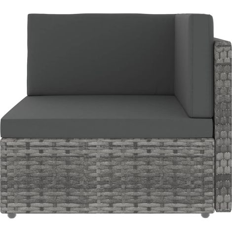 Maison Exclusive - Modulares Sofa-Eckteil Poly Rattan Grau (1/5)