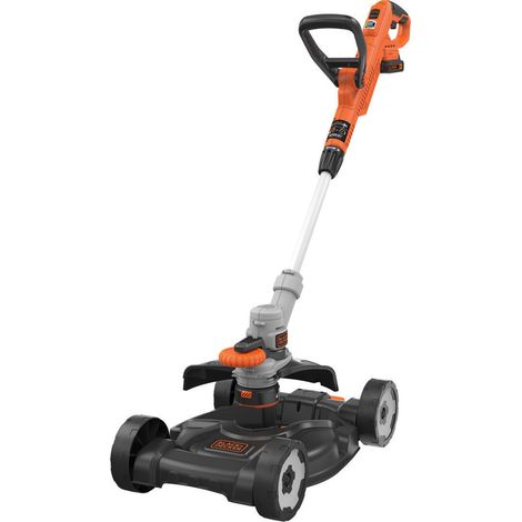 Black & Decker – Coupe-bordure à batterie 18V STC1820CMQW – 3 en 1 : coupe-bordures, dresse-bordures, tondeuse – Largeur de coupe 28 cm – 2 vitesses – Autonomie 2Ah (1/10)