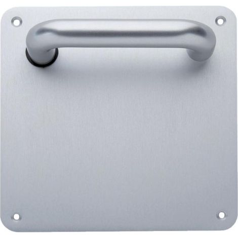 Ensemble aluminium Type Vittel béquille 1380 plaque carrée de 170 x 170 en 2 mm borgne anodisé argent - DUVAL (1/2)