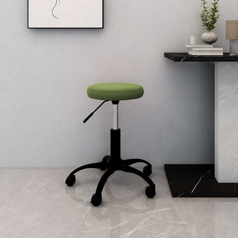 vidaXL Chaise pivotante de bureau Vert clair Velours (1/5)