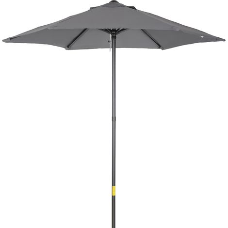 Parasol de Terraza Exterior con Techo de Ventilación Poste Desmontable de Aluminio para Jardín Patio Gris Oscuro (1/5)