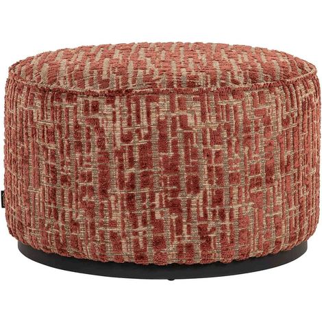 Pouf rond terra dalia design élégant et confort absolu - terra cuivré texturé (1/4)