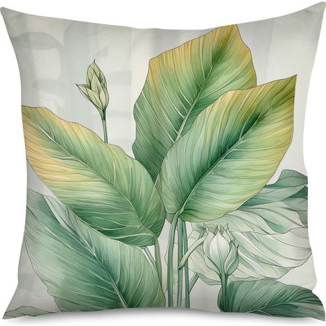 Housse de coussin avec motif feuilles de laurier (1/5)