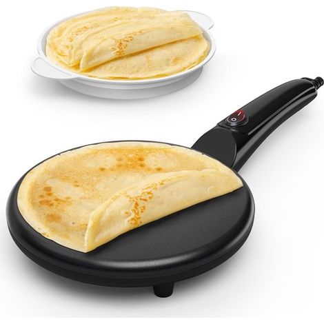 Padella elettrica per pancake, antiaderente, 800W, girarrosto portatile per uso domestico, manico termoisolante con integrato (1/5)