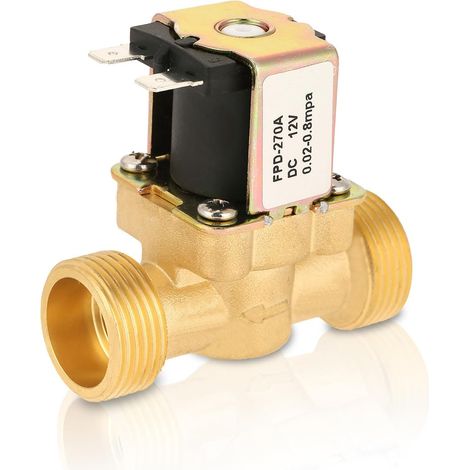 Électrovanne, 1pc 12V G3 / 4 électrique en laiton électrovanne, pour eau 12V cc normalement fermée Électrovanne NC (1/5)