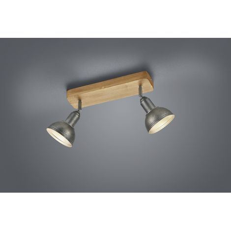 Foco Industrial Barra 2 Spot Delhi Níquel L33 cm 2xE14 Trio Lighting