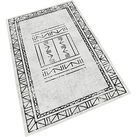 Alfombra de poliester estampada 100 x 200cm modelo Nine gris (1/5)