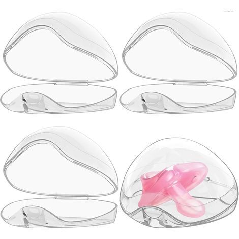 Sollbry 4pcs Titiller Boîte de Rangement pour bébé Tétine Tétine Container Portable antipoussière Sucette Case (1/3)