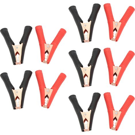 Jeu de 5 Pinces de Connexion pour Onduleur 100A, Clip de Test Rouge et Noir, pour Batteries de Voiture et Camion (1/5)