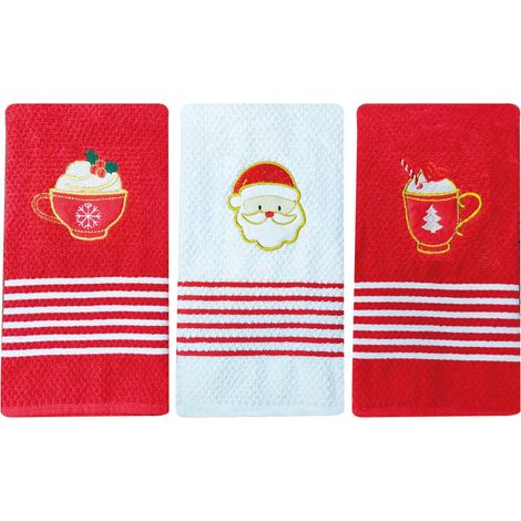 Preziosa Home Set 3 Pz Strofinacci Spugna Jacard Ass. Natale Ass. Natale 50 x 70 Cm Multicolor Cotone
