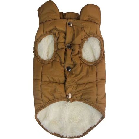 Abrigo para perro con forro polar, suave y resistente al viento, con orificio para la correa y botones metálicos para el invierno. (1/5)