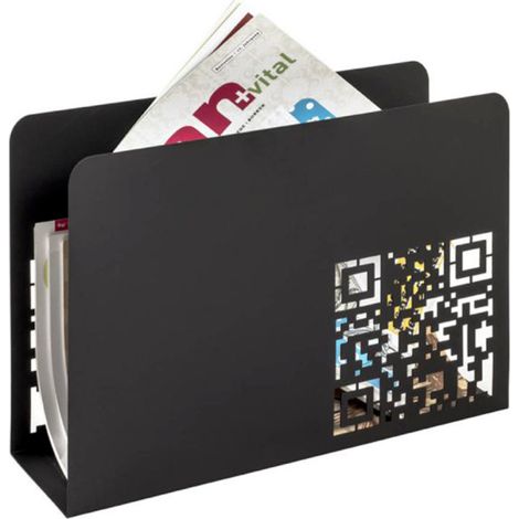 Porte-Revues en Métal "QR Code" 35cm Noir