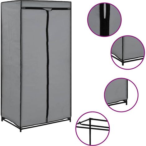 Kleiderschrank Grau 75×50×160 cm