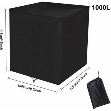 Bâche de protection,Bache pour Cuve 1000 l, Bâche de Protection Solaire pour réservoir d'eau de Pluie IBC, Anti-poussière Anti-UV, Housse de Protection, bâche de Protection, (116 x 100 x 120, (1/3)