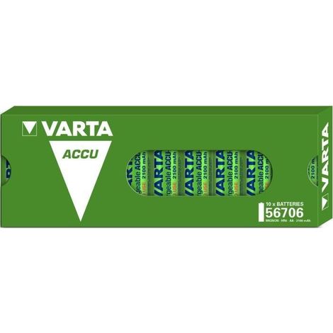 VARTA Pack de 10 batteries rechargeables Accus 2100 mah 1,2V Ni-Mh