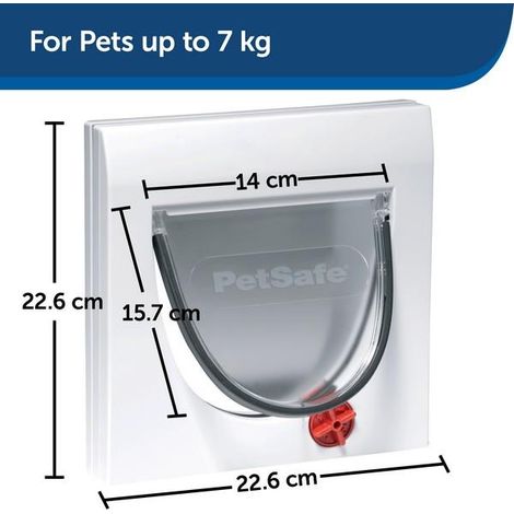 Staywell Cat Door 4 Way with Fixed Tunnel White - 3827 (1/5)