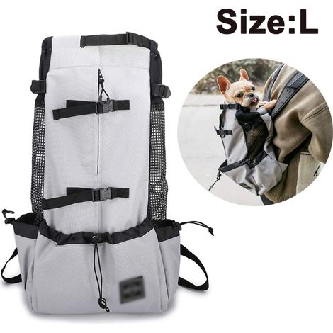 Sac à dos de transport pour chien, sac à dos de transport réglable pour chien, sac à dos de voyage pour animaux de compagnie, jambes sorties, facile à installer pour petits et moyens chiens pour voyag (1/4)