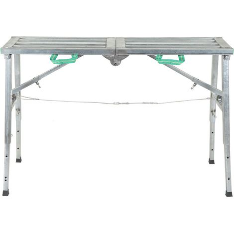 Plate-forme de travail pliante réglable de 60 à 90 cm, échafaudage épais en aluminium, banc d'échelle à cloison sèche (1/5)