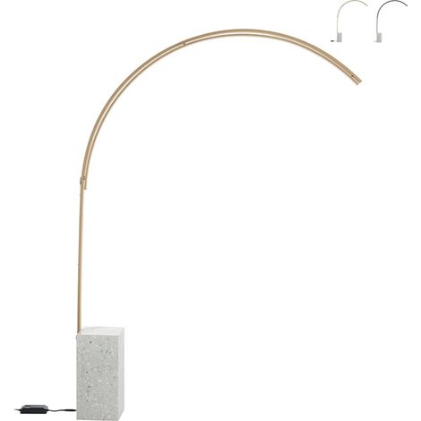 Lampadaire arc en métal avec LED H215cm Biblio M - Or (1/3)