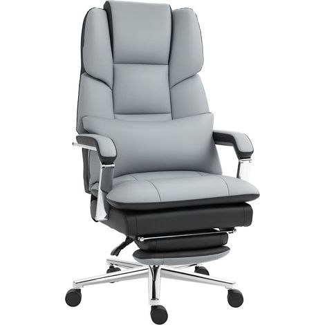 Pour gamer et étudiant, assise réglable et inclinable 160°, fauteuil de bureau ergonomique avec repose-pieds, 63x71cm (1/5)