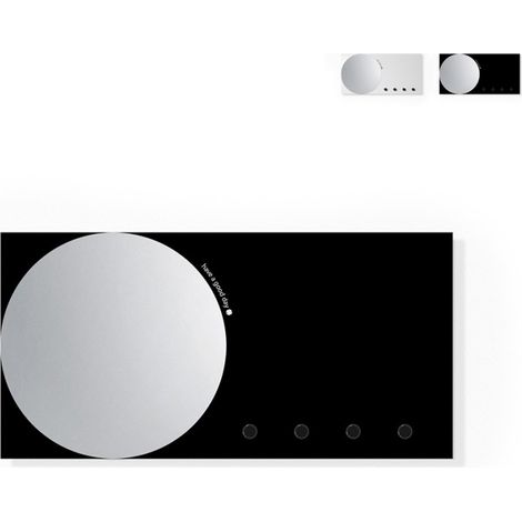 Specchio portachiavi da parete organizer lavagna magnetica Mirror&More - Nero (1/5)