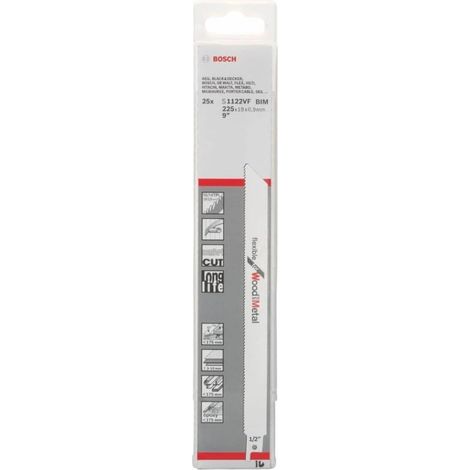 BOSCH S1122VF (pkt of 25) Flexible for wood & metal 225mm
