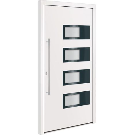 vidaXL Porta Ingresso Bianca 100x200 cm in Alluminio e PVC (1/5)