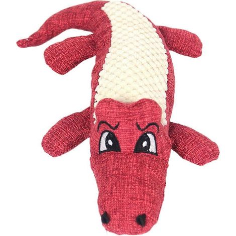 Crocodile en peluche avec son pour chats, bordeaux, 30 x 16,6 cm (1/4)