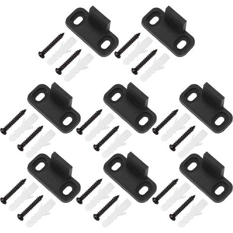Guides de porte coulissante de grange (lot de 8) - Quincaillerie en plastique - Fixation murale ou au sol - Rail inférieur (1/5)