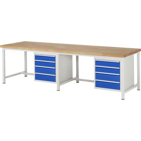 Rau Werkbank höhenverstellbar 8162A1, B3000xT900xH840-1040mm, 8x Schublade-TA (1/5)