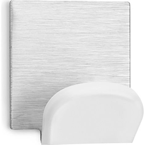 CROCHET ADHÉSIF BLANC/INOX BL.2 - 45X40X30MM (1/3)