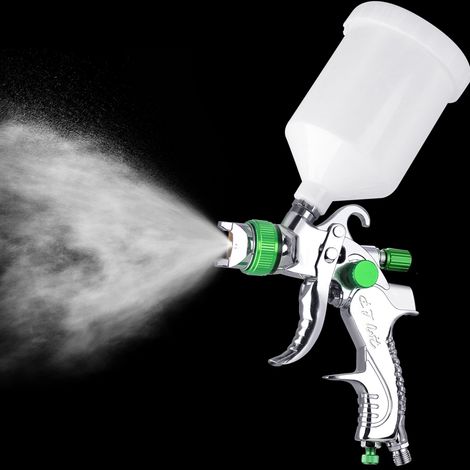 Tonysa – Pistolet à peinture HVLP 600cc avec 3 buses 1,4mm 1,7mm 2,0mm – Pulvérisateur d'air à alimentation par gravité – Pour peinture automobile et meubles