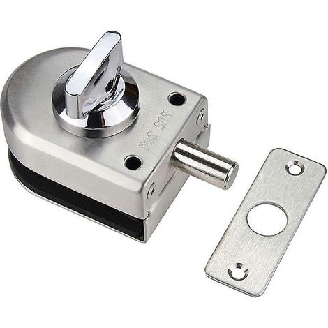 Verrou de sécurité antivol pour porte vitrée, loquet en acier inoxydable 10-12 mm, ouverture/fermeture, pour salle de bain, maison, hôtel ou bureau. (1/5)