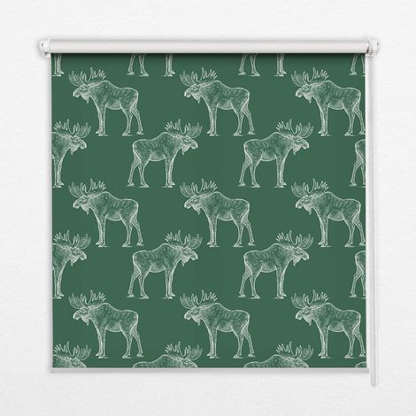 Tenda a Rullo Interna per Finestra - Tenda Filtrante Luce - Tenda Privacy - Tenda Decorativa Rettangolare - Rullo per Interni - (100 cm x 140 cm) - Alce verde