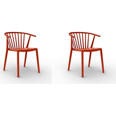 Set 2 sillas interior, exterior rojo WOODY Resol