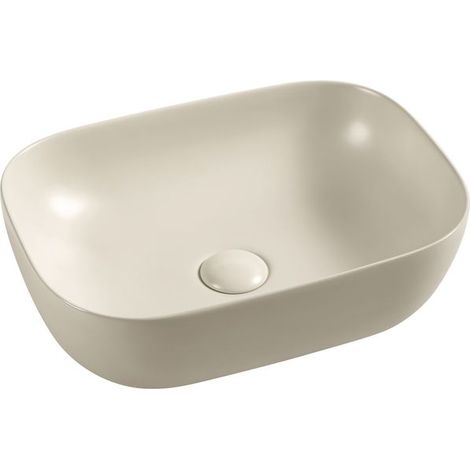 Vasque à poser Lusso ovale 45,5 x 32,5 cm, beige mat (1/5)