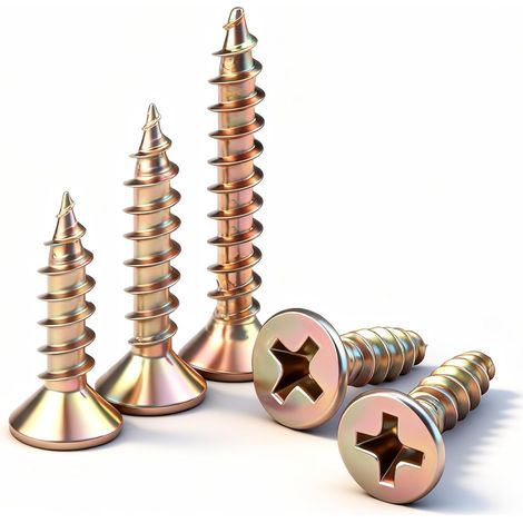 20 Pièces Vis à Bois M5x40mm en Acier au carbone，Fixations Autotaraudeuses a Tête Fraisée Entièrement Filetées pour le Bois et les Meubles (1/5)