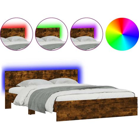 Maison Exclusive - Estructura de cama cabecero y luces LED roble