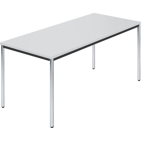 FRANKEL kaiserkraft, Table rectangulaire en tube rond chromé, l (1/4)